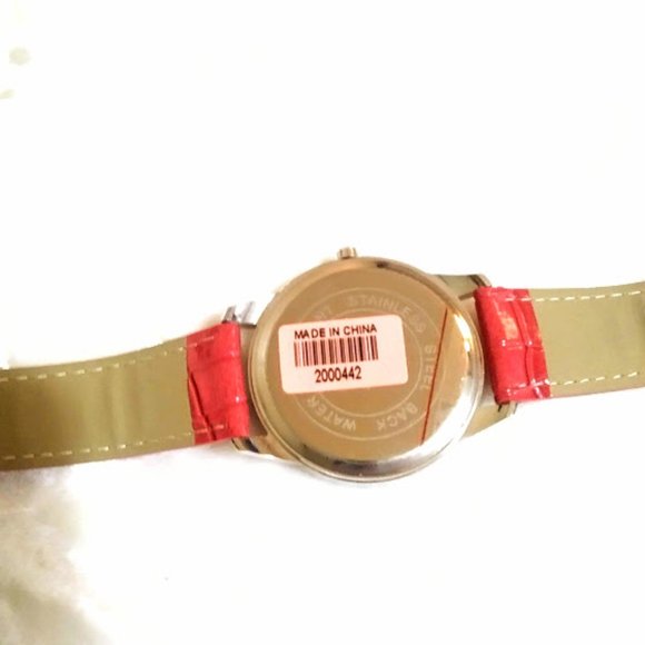 WATCH, BRACELET&HOOP EARRINGS SET*STRADA*PINK BAND*RAINBOW AUSTRIAN CRYSTALS. - Picture 5 of 16